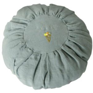 Coussin rond brodé - bleu fané MAILEG l www.little-home.fr Chambre enfant