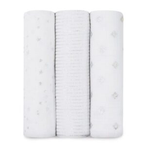 3 grands langes maxi-langes - scintillant gris argent ADEN + ANAIS