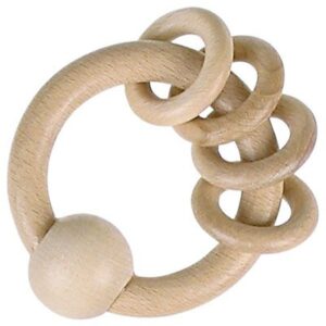 Hochet 4 anneaux bois naturel HEIMESS l www.little-home.fr Jouet Eveil Bébé Montessori Cadeau Naissance