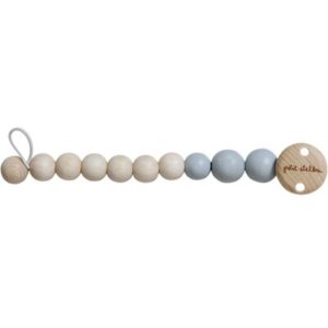 Attache-sucette perle bois naturel bleu PETIT STELLOU www.little-home.fr