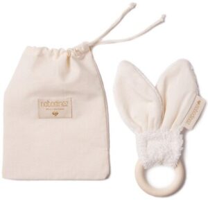 Anneau dentition Hochet lapin bois bio Naturel NOBODINOZ www.little-home.fr Cadeau naissance Montessori