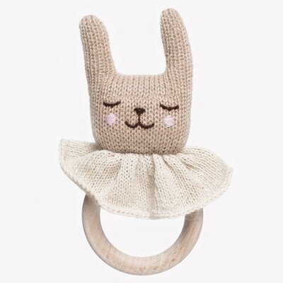 Hochet Anneau de dentition Lapin tricot MAIN SAUVAGE