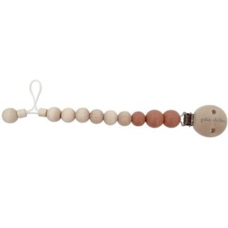 Attache-sucette perle bois naturel corail PETIT STELLOU www.little-home.fr