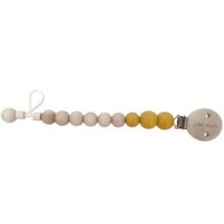 Attache-sucette perle bois naturel ocre PETIT STELLOU www.little-home.fr