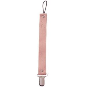Attache-tétine pince clip Cuir Taupe MIES and Co Puériculture attache-sucette bébé