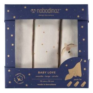 Langes Baby Love Nude Haiku Birds NOBODINOZ l www.little-home.fr Naissance