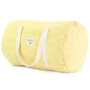 Sac Week-end ou Sac à langer Los Angeles jaune pastel coton Bio NOBODINOZ l little-home.f