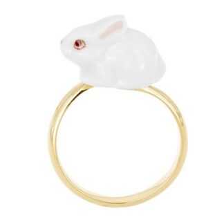 Bague ajustable Lapin Blanc NACH BIJOUX