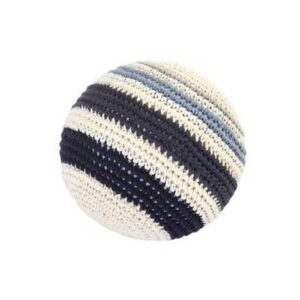 Balle tricot crochet BIO - rayure gris ANNE-CLAIRE PETIT l www.little-home.fr jouet Eveil bébé Naissance
