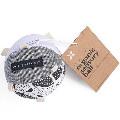 Balle bébé Coton BIO WEE GALLERY balle jouet sensorielle pour l'éveil de votre bébé