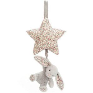 Etoile musicale lapin Bashful - fleuri crème gris JELLYCAT l www.little-home.fr Boite musique éveil bébé