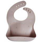 Bavoir Bibs silicone souple rose - marguerites MUSHIE