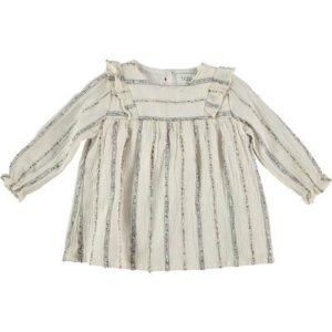 Robe rayures Lurex AMBER blanc écru BUHO l www.little-home.fr Robe bébé jusqu'à 2 ans Gaze coton rayures