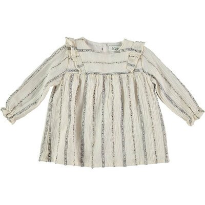 Robe rayures Lurex AMBER blanc écru BUHO l www.little-home.fr Robe bébé jusqu'à 2 ans Gaze coton rayures