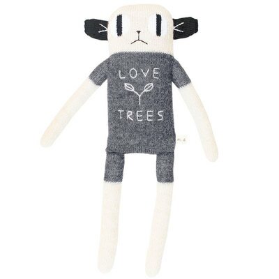 Peluche en tricot BIG Loris gris MAIN SAUVAGE l www.little-home.fr Poupée Peluche tricot retro vintage