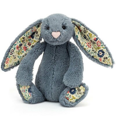 Peluche Lapin Bashful blossom bleu JELLYCAT Liberty peluches enfants