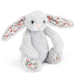 Peluche Bébé lapin Bashful fleurs - gris JELLYCAT peluches enfants doudous naissance l little-home