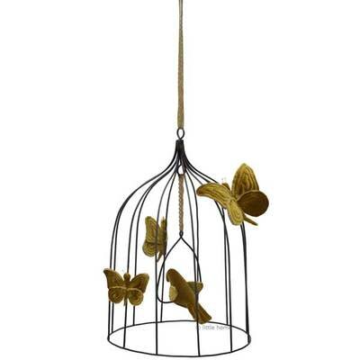 Cage à oiseau bohème Medium - ocre NUMERO 74 l www.little-home.fr Mobile poétique vintage N74 moutarde