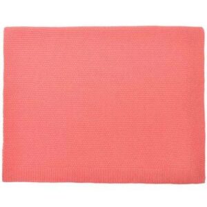 Couverture tricot bou rose corail ROSE IN APRIL l www.little-home.fr Plaid Edredon linge de lit enfant