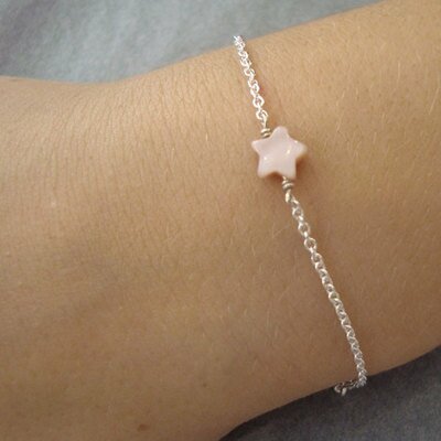 Bracelet mini étoile nacre rose CARAMEL AU SUCRE