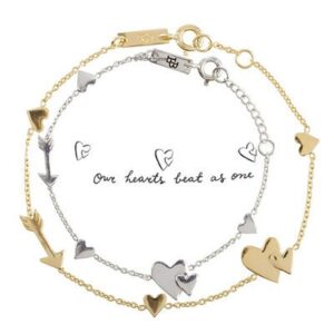 Coffret cadeau 2 bracelets maman enfant Motherlove - argent / or LENNEBELLE PETITES