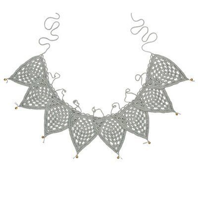 Guirlande fanions en crochet - gris clair NUMERO 74