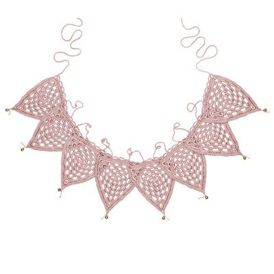 Guirlande fanions en crochet - rose fané NUMERO 74