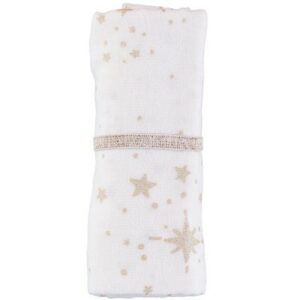 Langes étoiles stella or Blanc NOBODINOZ l www.little-home.fr Bain Soin du Bébé Naissance Puériculture