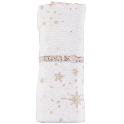 Langes étoiles stella or Blanc NOBODINOZ l www.little-home.fr Bain Soin du Bébé Naissance Puériculture