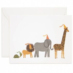 Carte de Voeux Parade d'animaux Party Parade RIFLE PAPER CO animaux file indienne