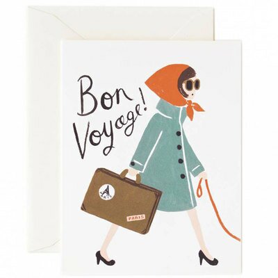 Carte de voeux - Bon voyage RIFLE PAPER CO Carte double avec enveloppe