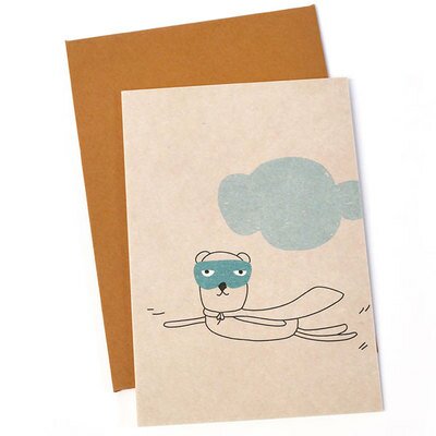 Mini carte Enfant super-héros TED and TONE l www.little-home.fr Carte Voeux Enveloppe Papeterie Enfant