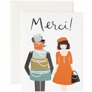 Carte de voeux - Merci RIFLE PAPER CO Carte double avec enveloppe