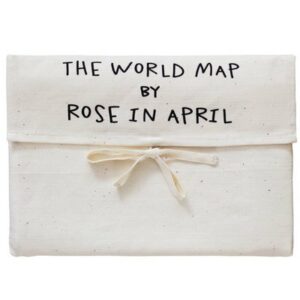 Toile coton Carte du monde - ANGLAIS ROSE IN APRIL