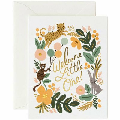 Carte naissance bébé Menagerie Baby Welcome little one RIFLE PAPER CO