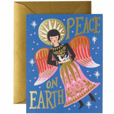 Carte de voeux Noël - Peace on Earth Angel RIFLE PAPER CO
