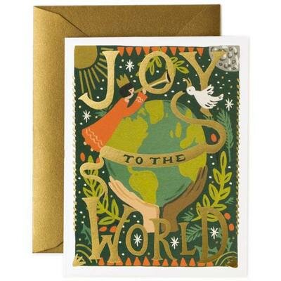 Carte de voeux Noël - Joy to the world RIFLE PAPER CO l www.little-home.fr Carte Postale Papeterie Noël