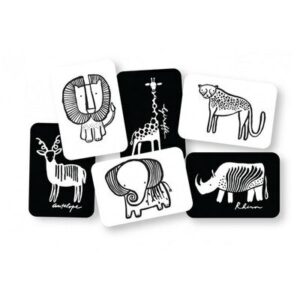 Cartes d'éveil animaux d'Afrique - Safari WEE GALLERY éveil du bébé, éveil des sens