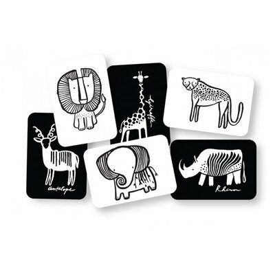 Cartes d'éveil animaux d'Afrique - Safari WEE GALLERY éveil du bébé, éveil des sens