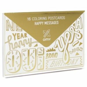 Cartes postales à colorier Celebrate - Happy message OMY DESIGN and PLAY