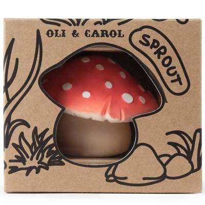 Vintage box Champignon rouge OLI & CAROL, jouet d'amusement naturel pour le bain