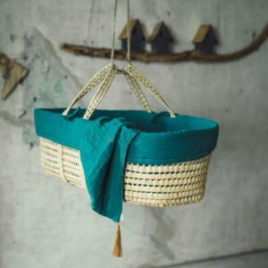 Couffin bébé bleu pétrole BIO NUMERO 74 l www.little-home.fr Mobilier bébé Naissance Berceaux nouveau-né