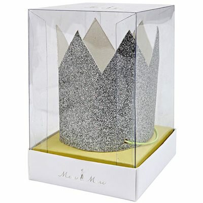 Set 8 Couronnes de princesse paillettes argentées MERI MERI Anniversaire