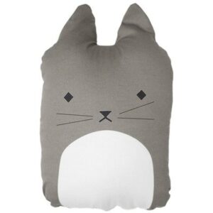 Coussin animal BIO - chat gris FABELAB coton BIO décoration chambre enfant cat l little-home.f