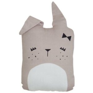 Coussin animal BIO - lapin rose FABELAB coton BIO décoration chambre enfant