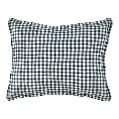 Housse coussin lin lavé carreaux vichy gris antracite LINGE PARTICULIER linge maison llittle-home.fr