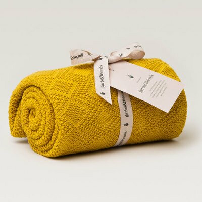 Couverture tricot Ollie ocre jaune GARBO AND FRIENDS