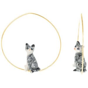 Créoles chat gris NACH BIJOUX PARIS l www.little-home.fr Boucles d'oreille Bijou Femme Enfant Adolescent