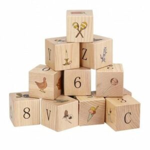 Cubes en bois de chêne multicolores KONGES SLOJD l www.little-home.fr Jeu Jouet Eveil bébé petit enfant