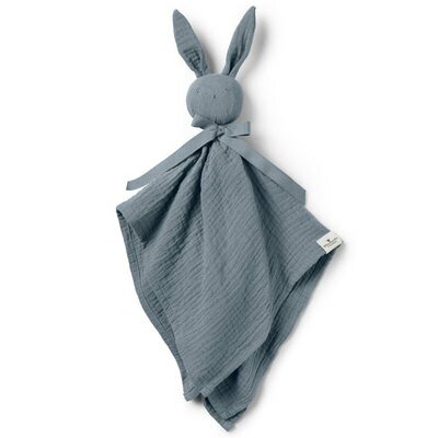 Doudou lapin mousseline coton Bio bleu ELODIE DETAILS